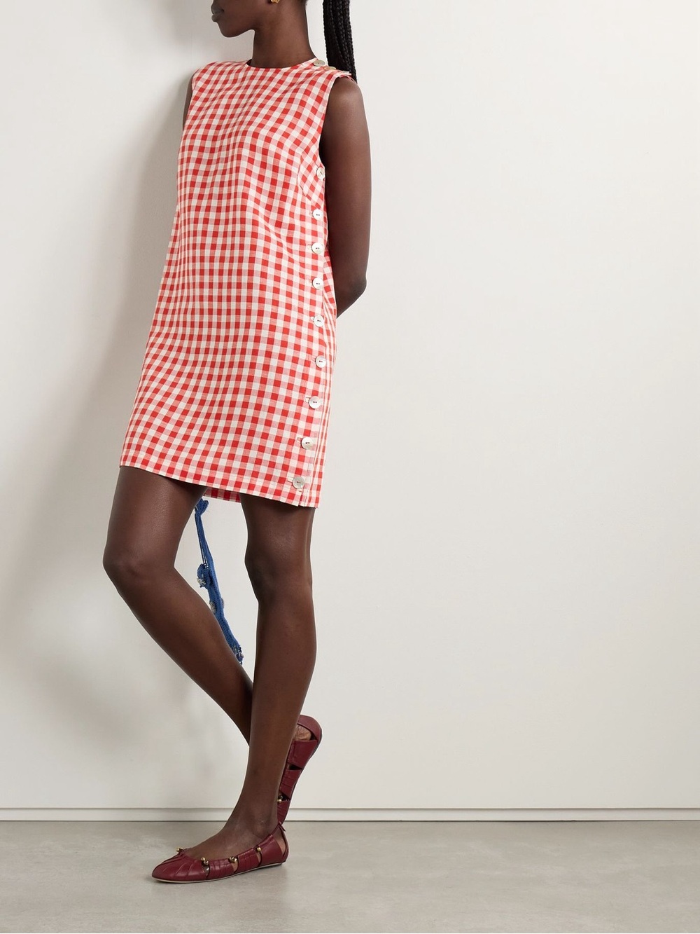 Doen Red and White Gingham Mini Dress - Picture 5 of 12
